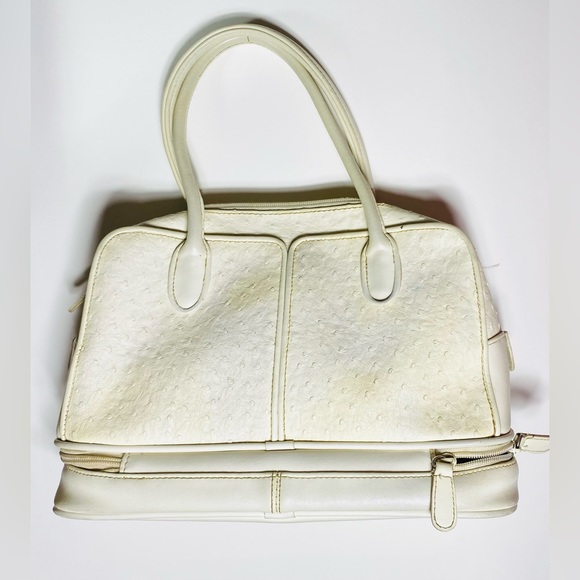 DV Collection White Top Handle Leather Satchel Hand Bag Designer for Women’s - Picture 2 of 4